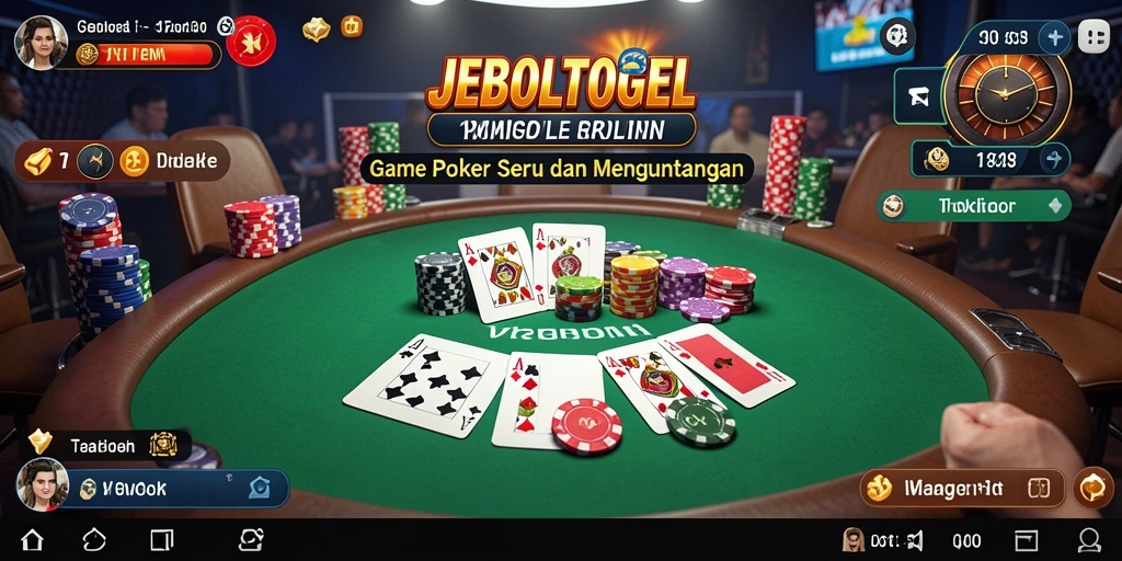 Screenshot menampilkan gameplay seru dari JEBOLTOGEL di poker.