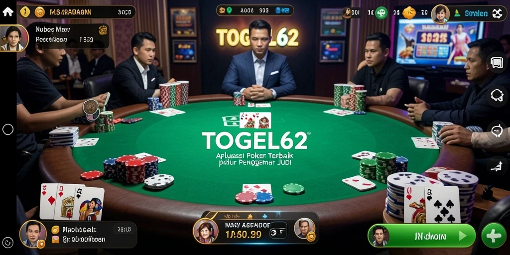 Screenshot gameplay TOGEL62 menampilkan aksi seru permainan Poker