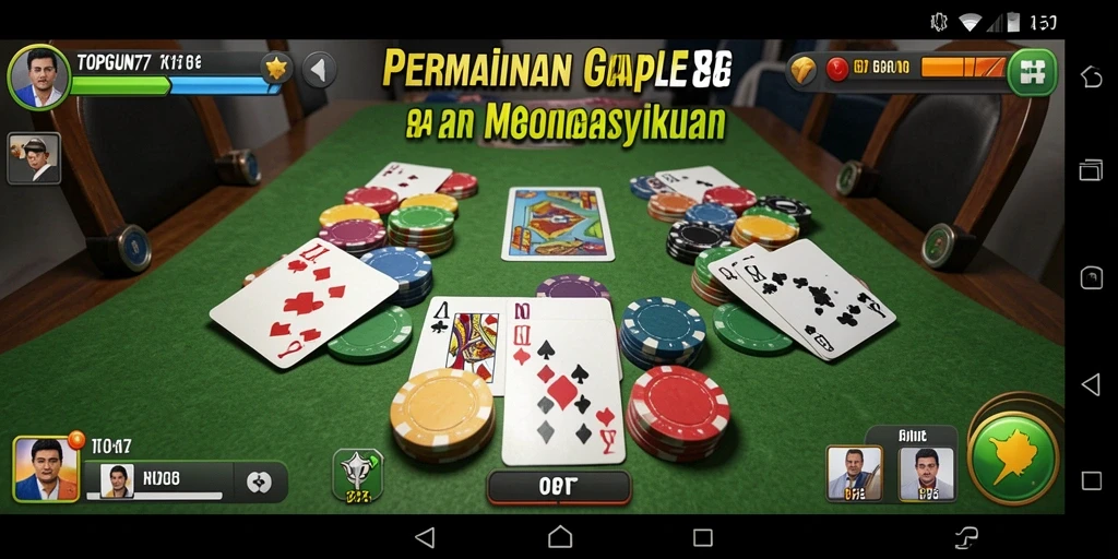 Tampilan utama gameplay Gaple di TOPGUN77 yang seru dan interaktif.